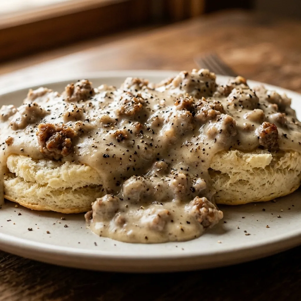 Biscuits and Gravy — American recipe