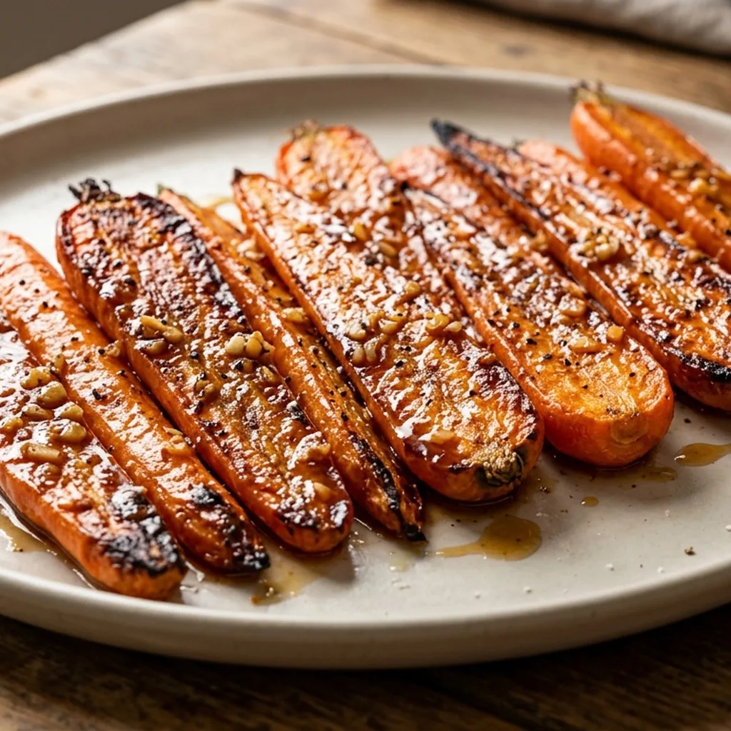 Honey Garlic Roasted Carrots