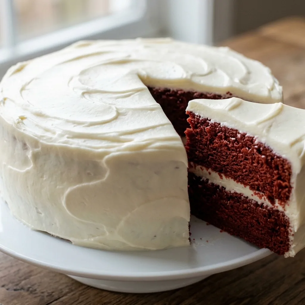 Red Velvet Cake with Cream Cheese Frosting — American recipe