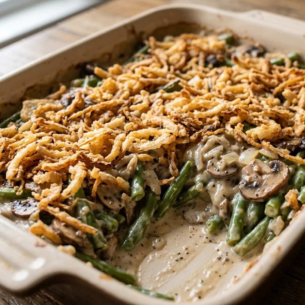 Green Bean Casserole with Mushroom Cream Sauce — American recipe