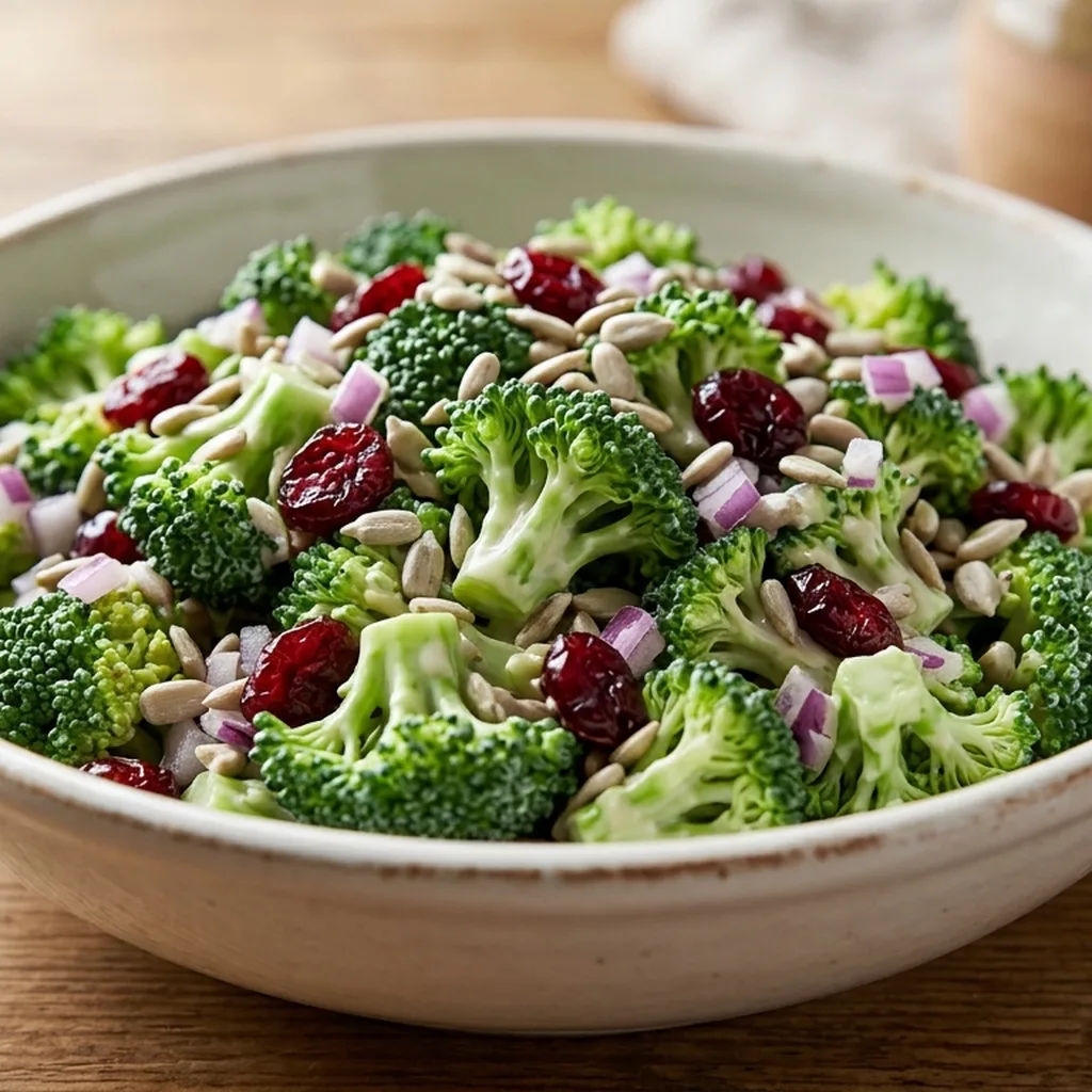 Broccoli Salad with Cranberries and Sunflower Seeds — American recipe