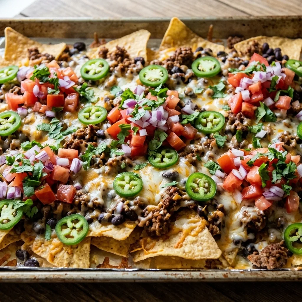 Beef and Black Bean Nachos — Mexican recipe