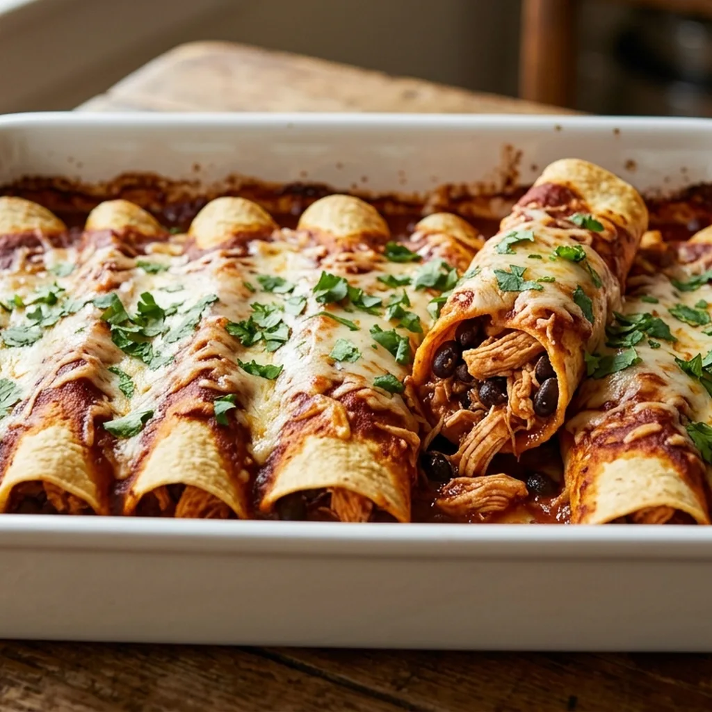 Chicken Enchiladas with Red Sauce — Mexican recipe