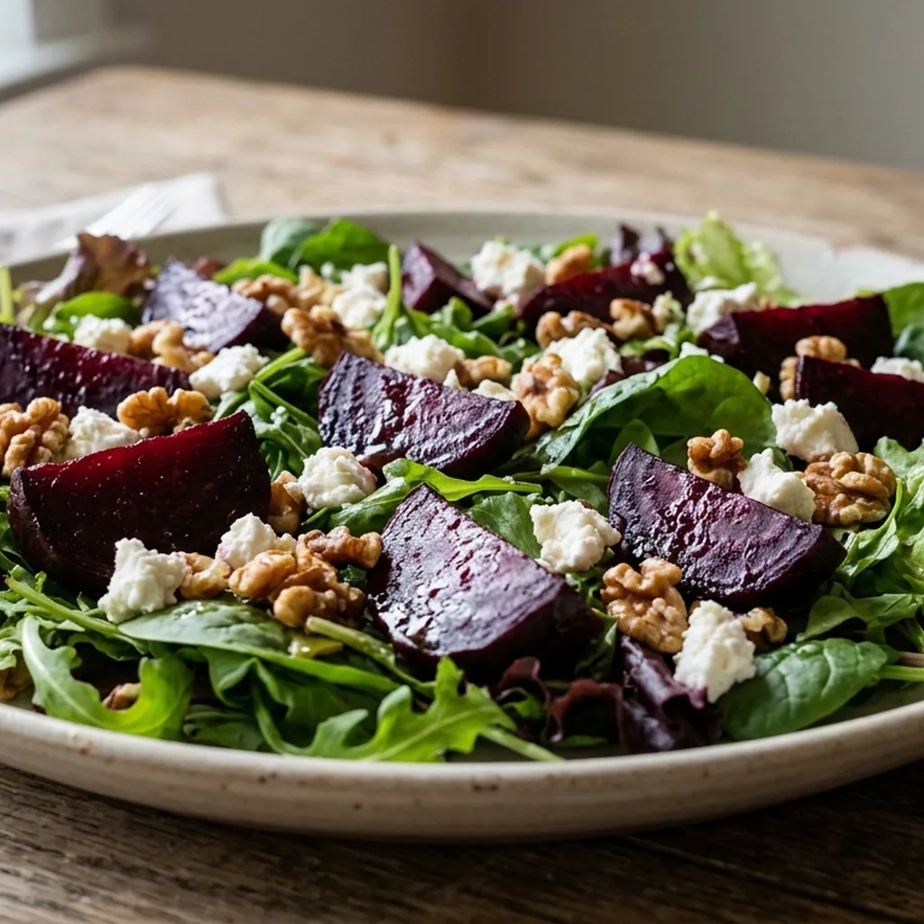 Roasted Beet Salad with Goat Cheese and Walnuts